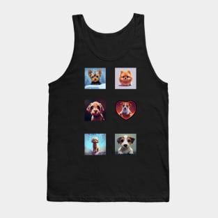 Cute Dogs and Puppies Stickers Pack Tank Top